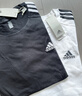 adidas情侣休闲纯棉上衣圆领短袖T恤男女夏季阿迪达斯官方轻运动   米白   S 实拍图