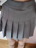萝美酱百褶裙女春秋短裙jk制服西装裙子学院风高腰时尚a字半身裙小个子 深灰色加长款（抗皱西装面料） XL 【建议115-125斤】 实拍图