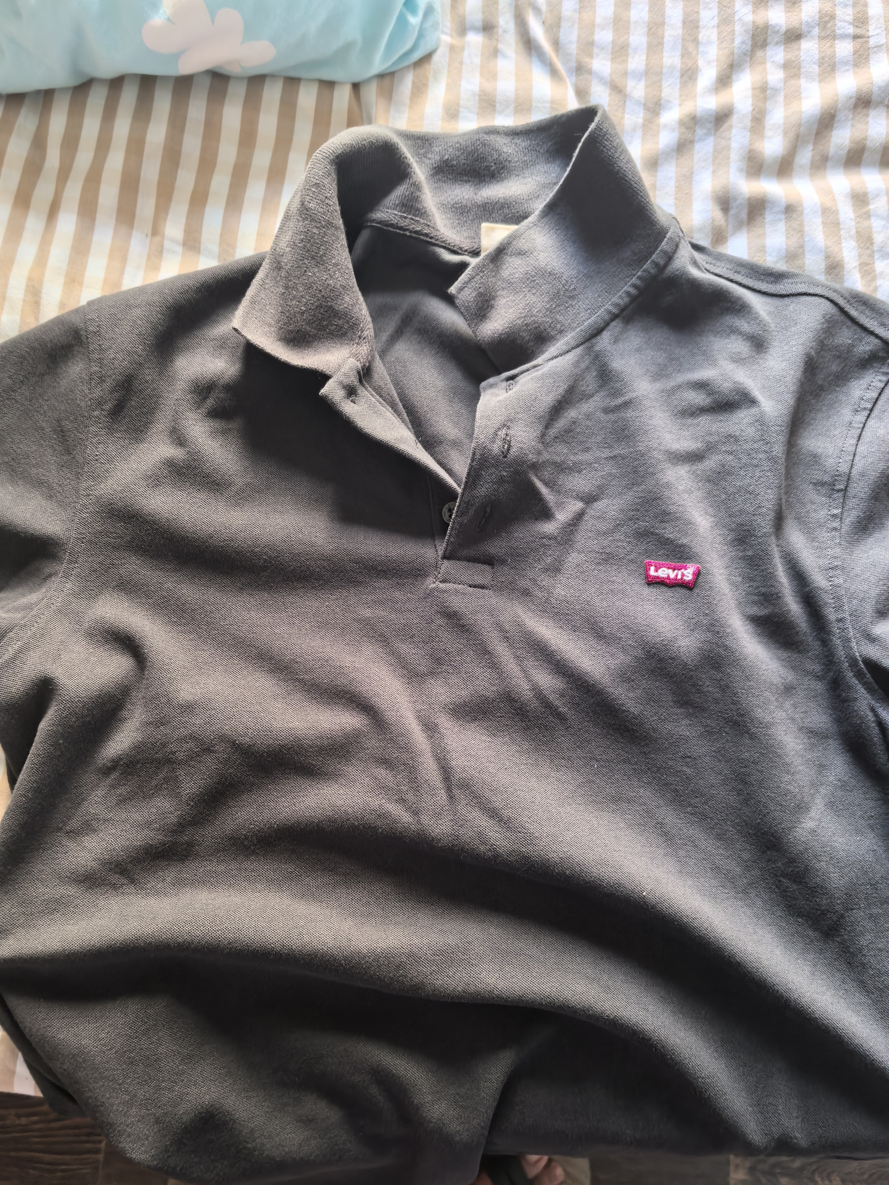 Levi's李维斯冰酷系列男士凉感美式复古经典时尚休闲简约短袖Polo衫 烟黑 004KC-0000 M 实拍图