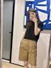 优衣库针织打褶中裤女装26春夏新款485178 32 深米色 3XL 实拍图