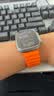 W&P新款适用苹果手表表带apple watch ultra3/2海洋硅胶双扣回环表带iwatch S11/10/9/8/SE 橙色45 实拍图