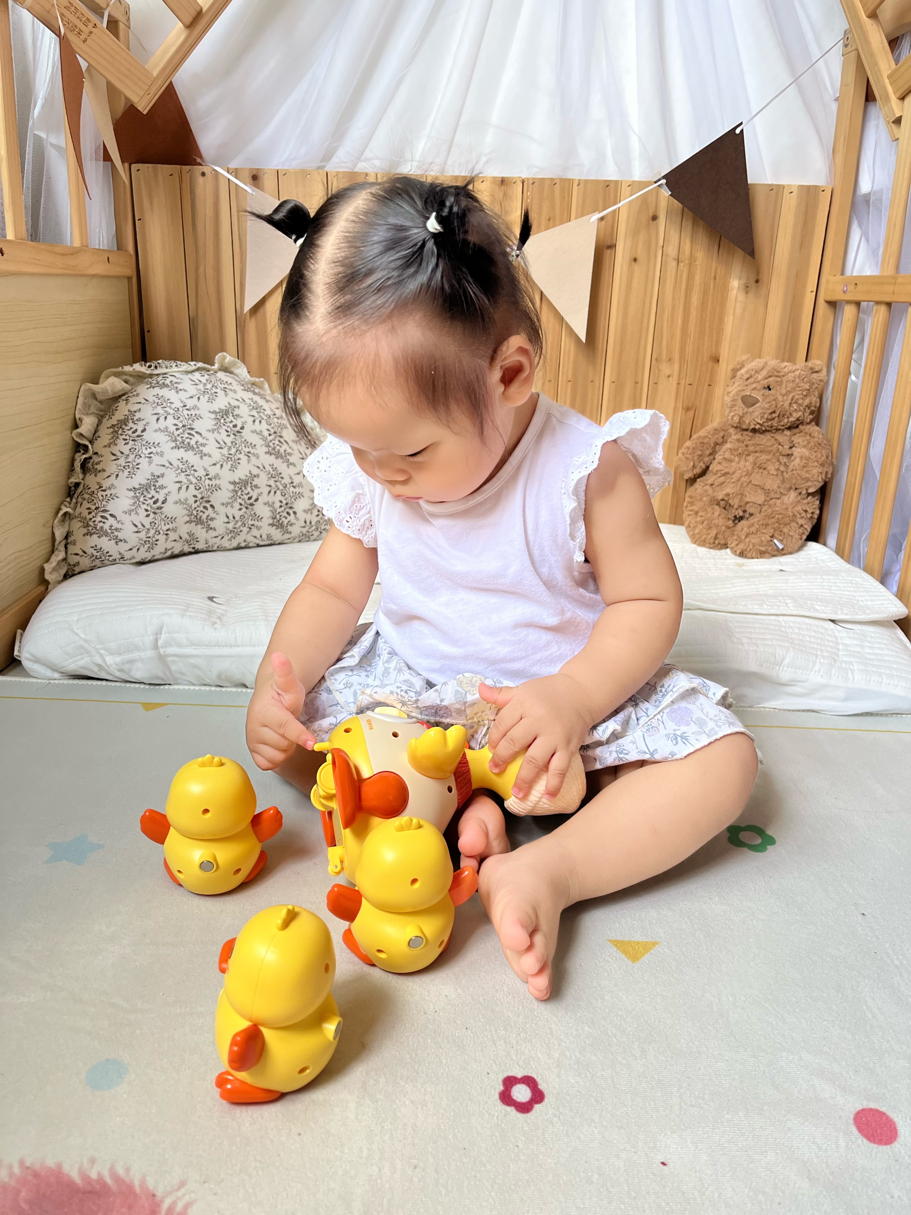 欣格新生婴儿0-1岁早教3个月宝宝电动爬行学爬鸭音乐抬头练习训练玩具 实拍图