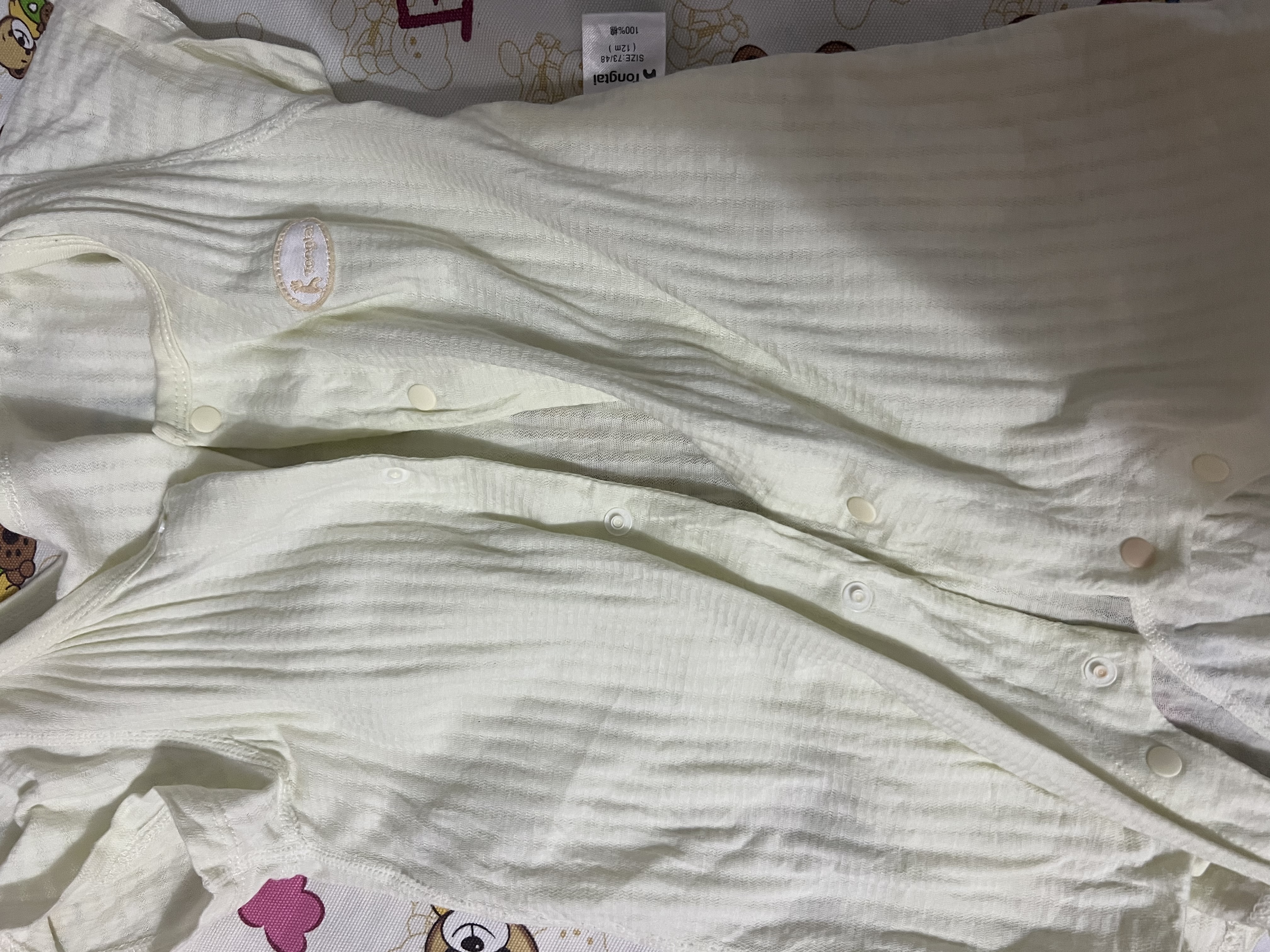 童泰（TONGTAI）婴儿短袖连体衣夏季纯棉宝宝衣服儿童家居内衣哈衣2件装 绿色73cm 实拍图