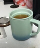 叁旬（sanxun） 知行陶瓷泡茶马克杯带盖过滤水杯女男办公室茶水分离杯子定制 知行马克杯【湖兰釉】 实拍图