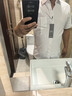 红豆斜纹短袖衬衫男士纯色白色上班商务休闲职业工装正装衬衣开衫男装 实拍图