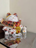 吉猫堂招财猫摆件开业大号自动摇手店铺前台家居客厅装饰发财猫送礼礼品 销量明星【八方来财】28*20*24 【礼盒+坐垫+围脖】电池插电两用 实拍图