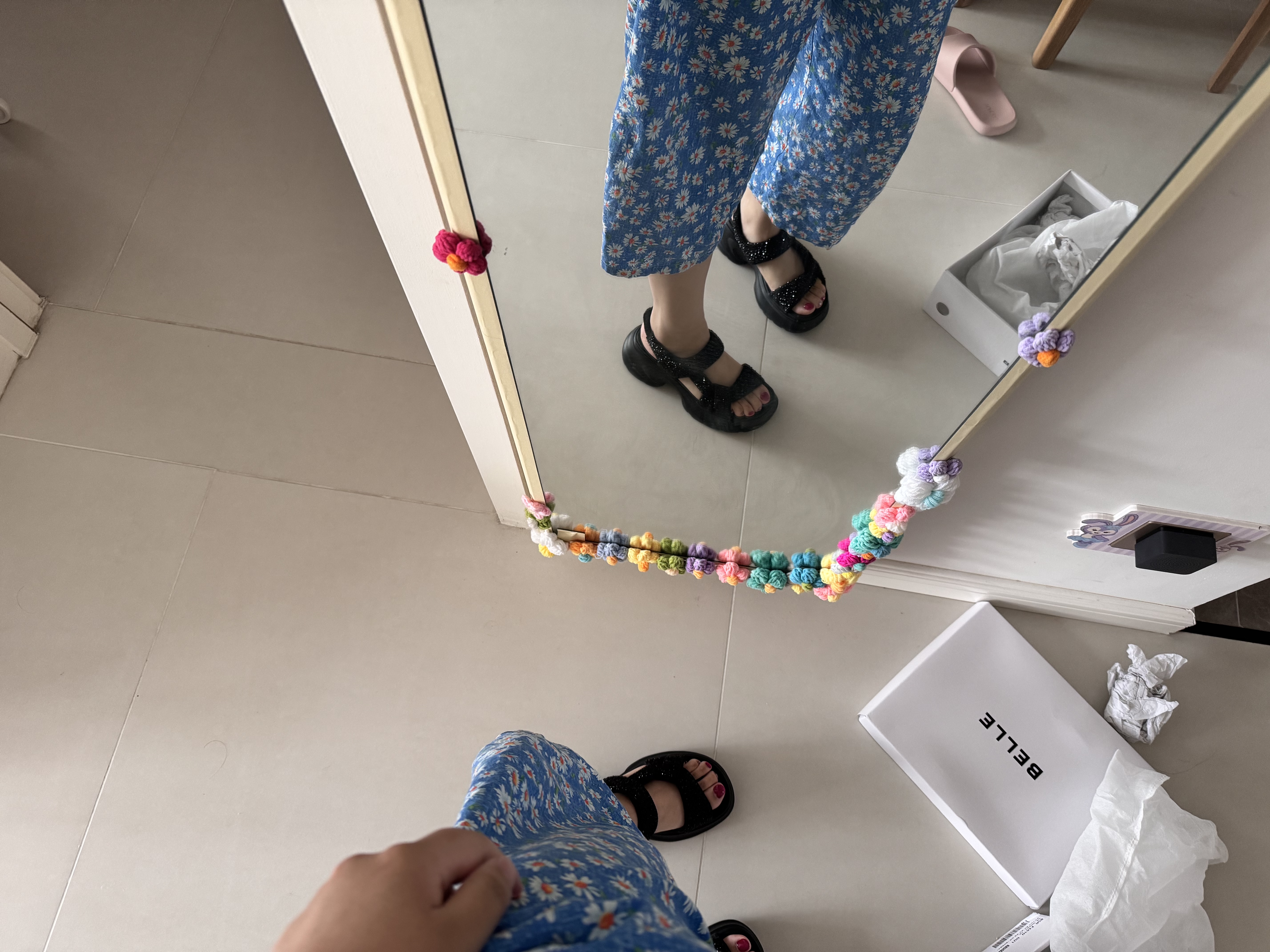 百丽（Belle）繁星亮片休闲凉鞋女2026夏新款商场同款厚底增高凉鞋F4A1DBL6 黑色 37 (235mm) 实拍图