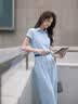 欧迪惠（Oudihui）时尚气质套装女2026夏季休闲裤女装新款短袖衬衫高腰阔腿裤两件套 灰色套装【配腰带】 L 【建议110-120斤】 实拍图