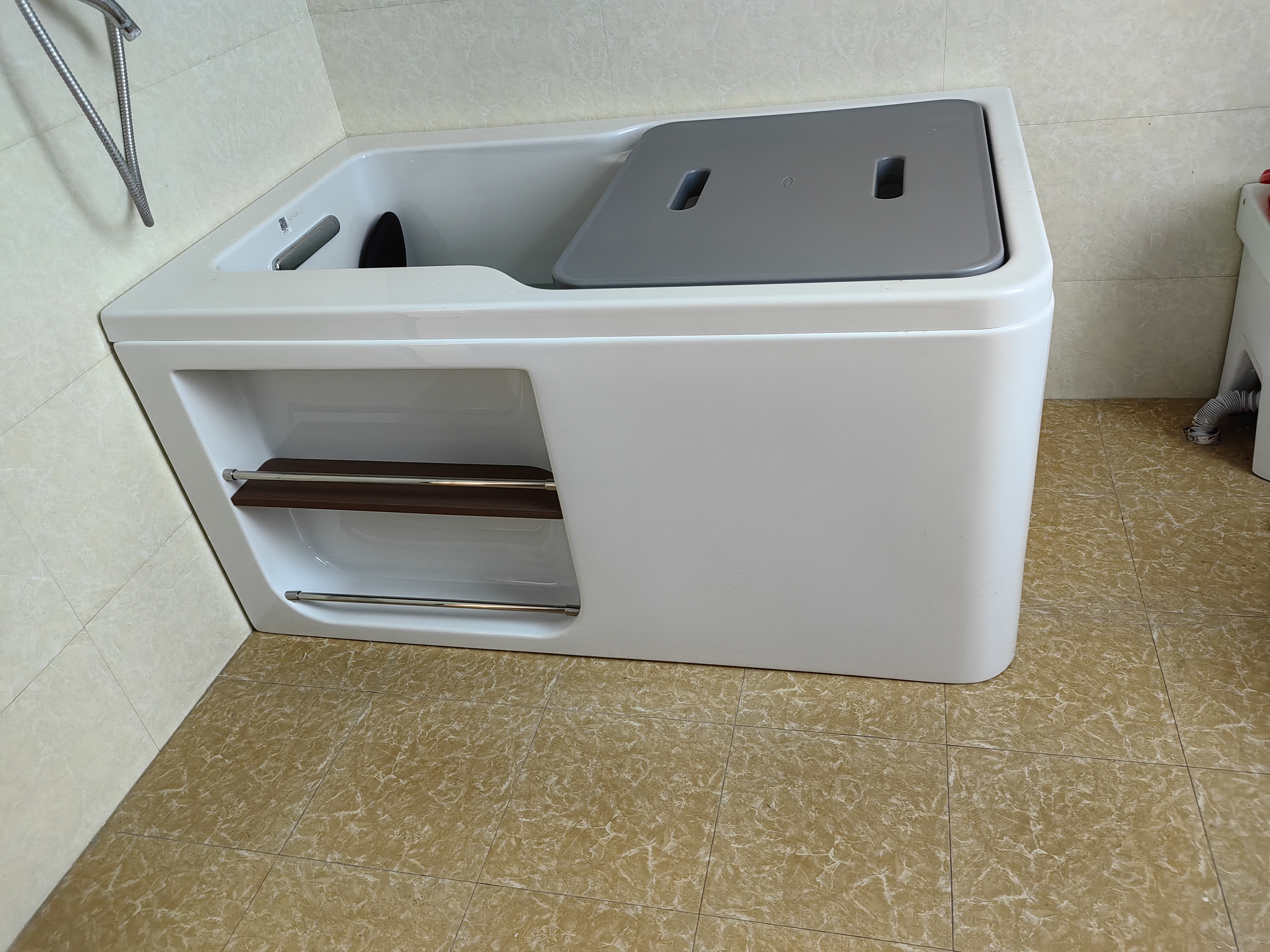 科勒（KOHLER） 浴缸家用浴室整体独立式浴缸希尔维亚克力浴缸泡澡亲子浴缸 左角位99013T(1300x800）1.3m 实拍图