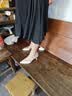 卓诗尼高跟鞋女2026夏新款法式绝美尖头一字扣两穿细跟包头凉鞋玫瑰金38 实拍图