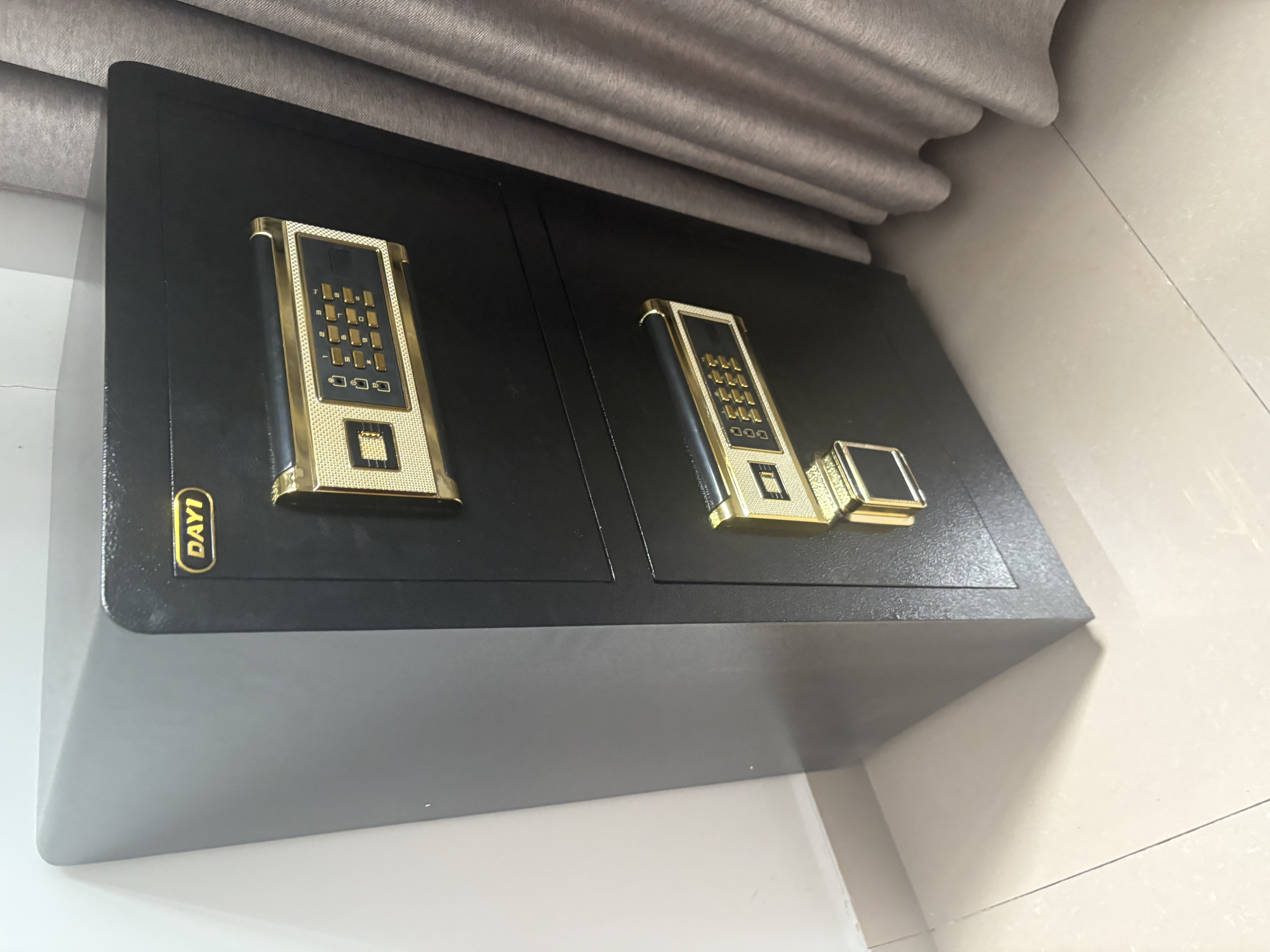 大一保险柜家用45/60cm办公财务专用小型防盗保险箱指纹密码WIFI单门双门1米/1.2米/1.5米大型保管箱 80cm双门爵士黑-密码款（咖啡金备注颜色） 实拍图
