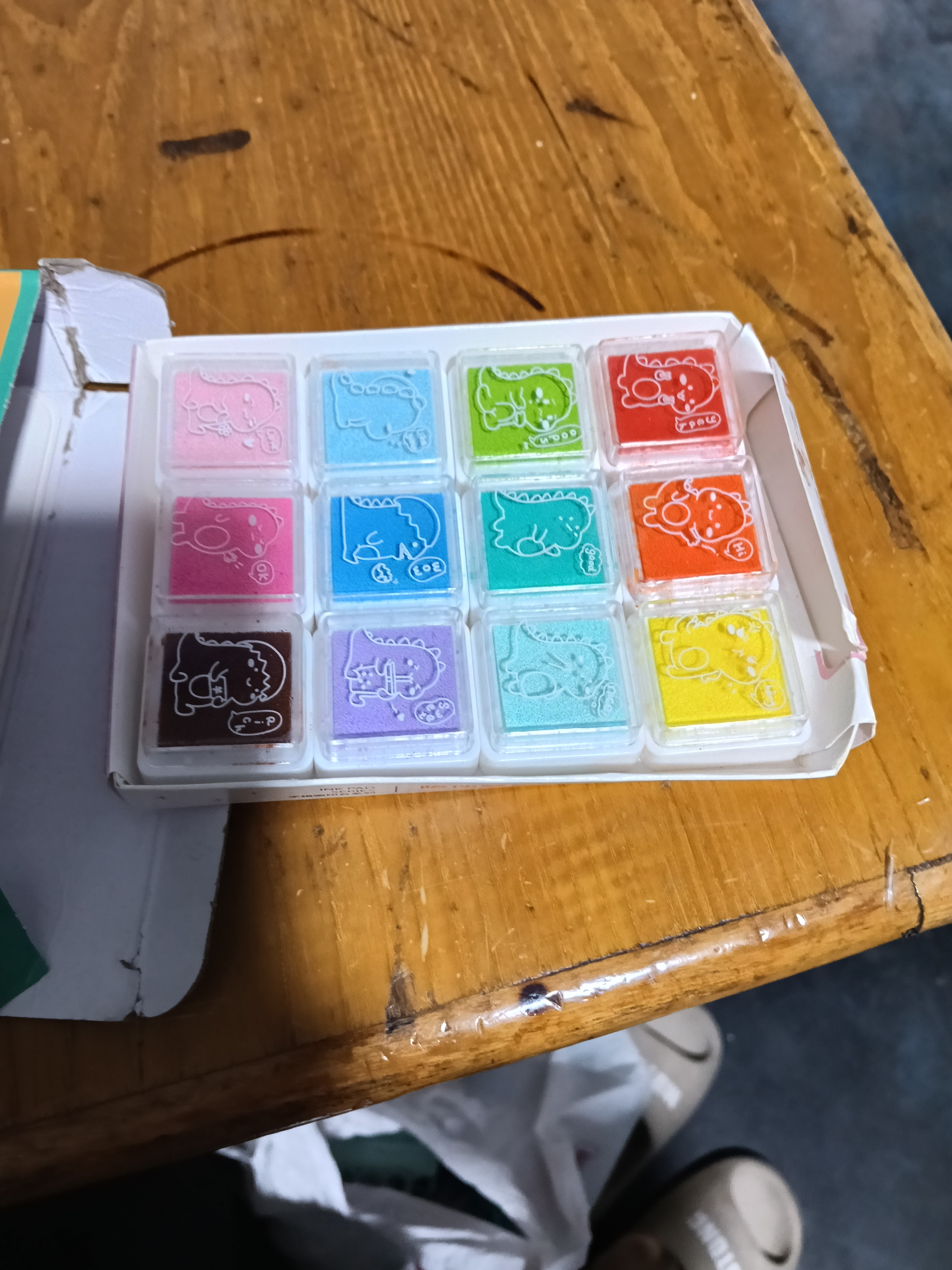 TaTanice儿童手指画颜料可水洗印泥盘台12色diy绘画套装玩具女孩生日礼物 实拍图