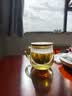 美斯尼 茶杯玻璃茶水分离杯子茶具竹盖带把手加厚耐热男女士玻璃泡茶杯 彩把手 380毫升 实拍图