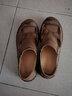 男鞋子凉鞋包头透气真皮鞋男士半拖鞋牛筋底沙滩男款夏季镂空软底外穿2022年新款开车父亲懒人一脚蹬夏天 卡其色 43 实拍图