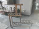 华观家居（Home Giving Furniture）多层实木花架阳台置物架室内花架子客厅落地式多肉绿萝花盆植物架 A款碳色带轮 实拍图