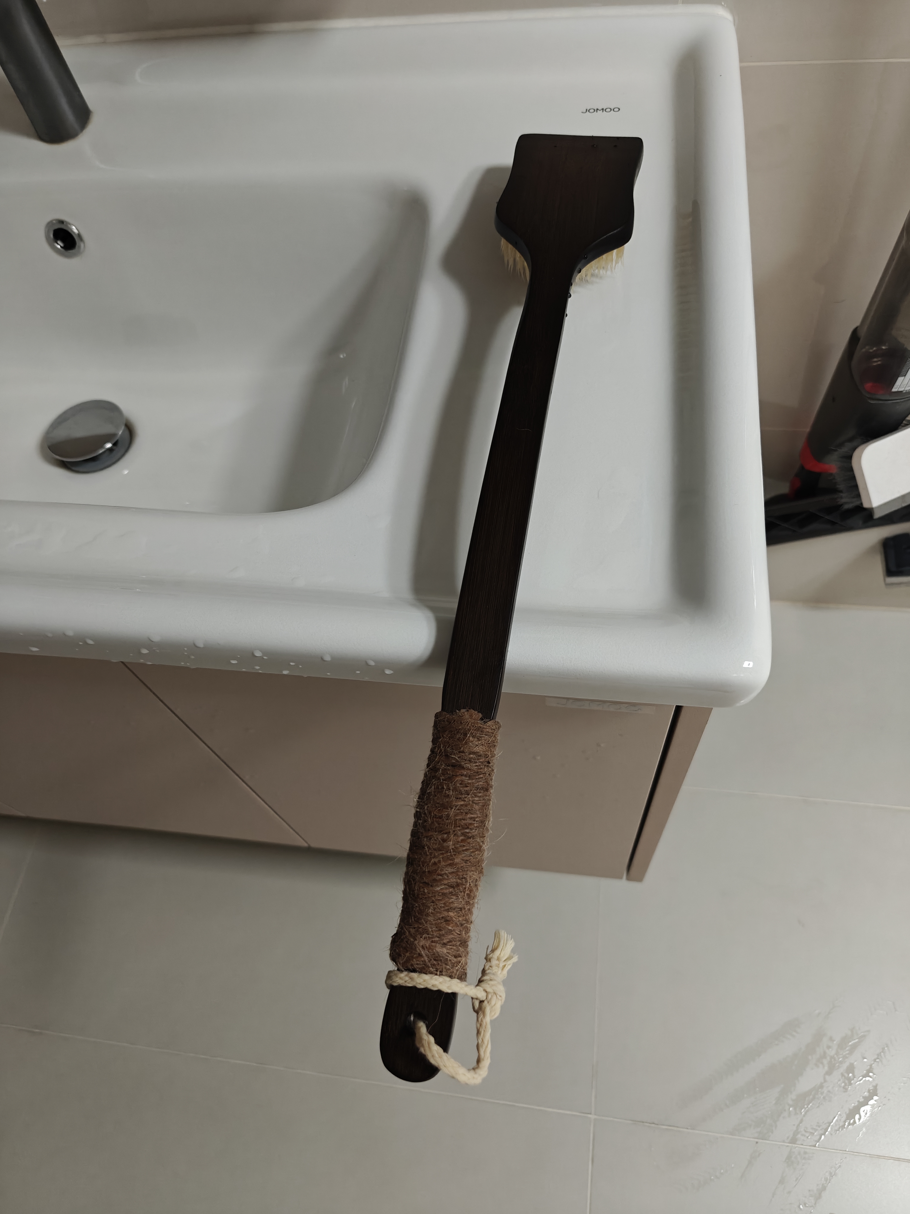 Creative art加长柄洗澡刷猪鬃沐浴刷子软马毛搓泥搓澡巾搓后背干刷神器身体刷 实拍图