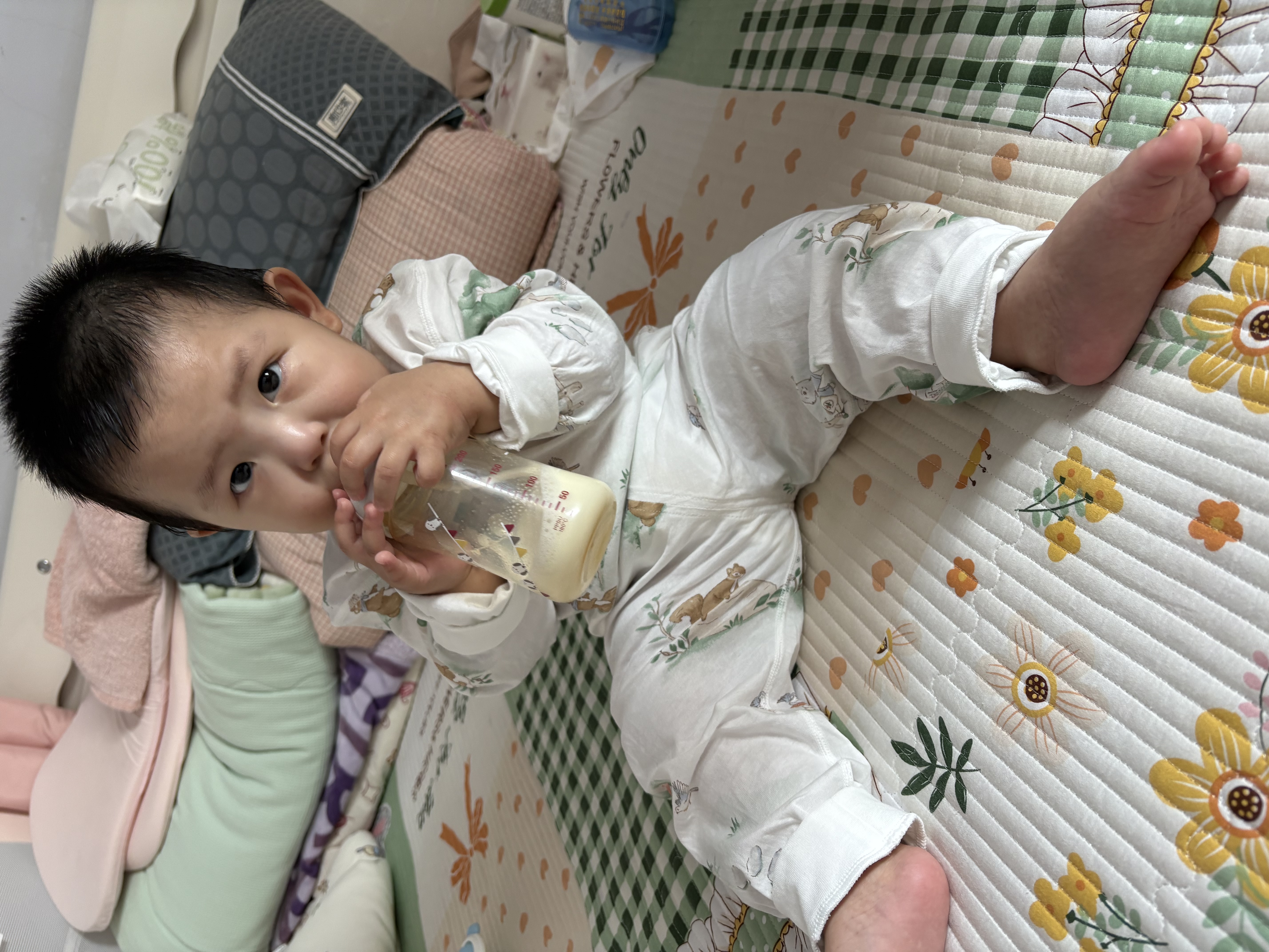 全棉时代婴幼儿秋季套装纯棉打底长袖中腰分体家居服秋衣秋裤 童话 90码 实拍图