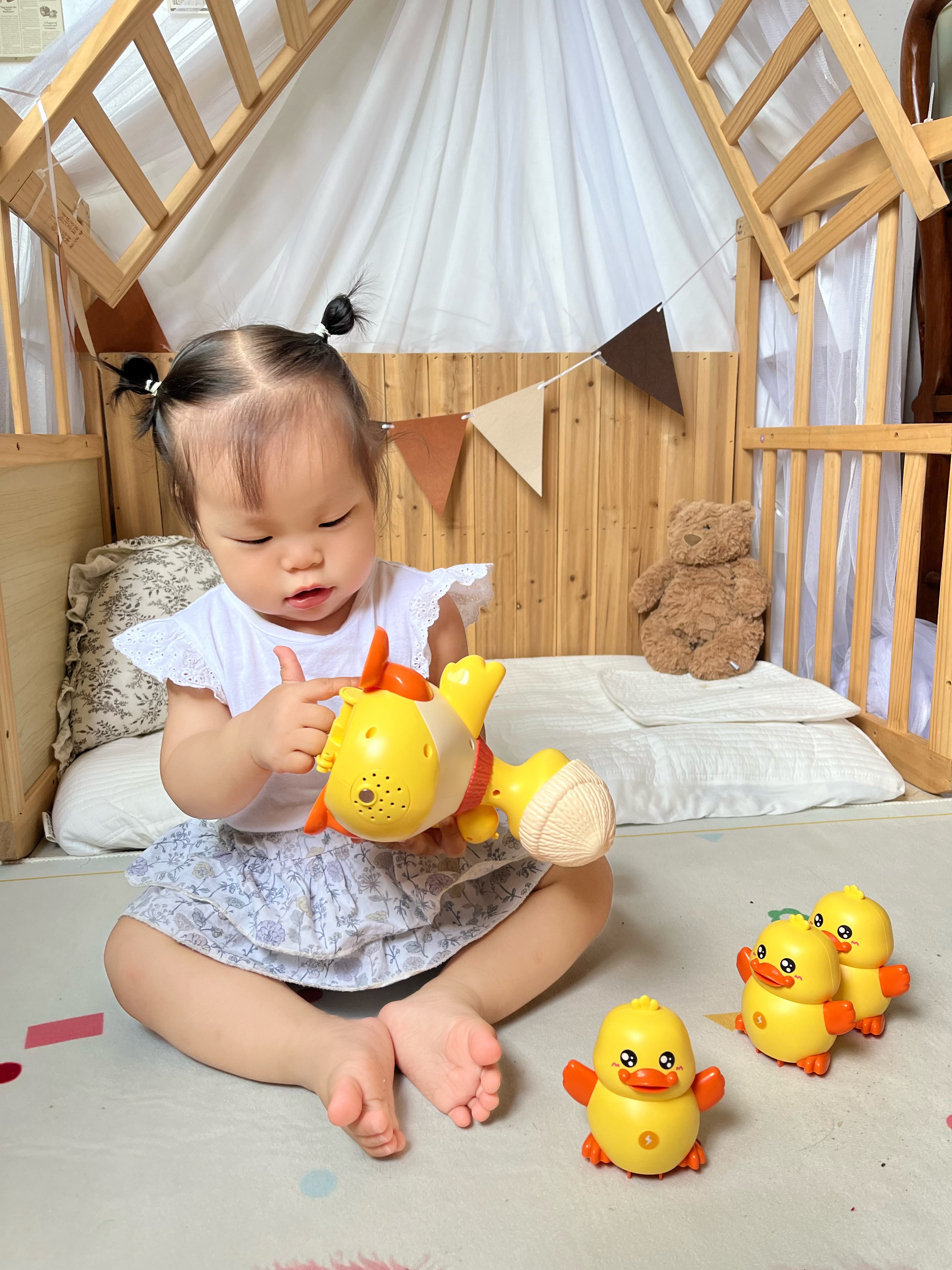 欣格新生婴儿0-1岁早教3个月宝宝电动爬行学爬鸭音乐抬头练习训练玩具 实拍图