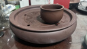 正扬紫砂茶盘手工紫砂茶盘功夫茶具圆形茶台紫砂干泡储水盘茶船茶托 10英寸紫砂双龙戏珠  紫色 实拍图