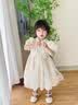G.duck公主裙女童连衣裙新中式儿童裙子夏装2026新款女孩旗袍生日礼服 米白色 100 （建议身高90cm 3-4岁）cm 实拍图