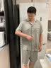 DOEO2026新款真丝睡衣男夏薄款送男友轻奢高级感桑蚕丝家居服礼盒套装 银杏【长袖+长裤】 M 100-120斤 实拍图