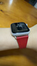 ROMISS适用于iwatch苹果手表表带apple watch S11/10/9/8/7表带意大利荔枝纹真皮腕带高级感轻奢手表链 胭脂红（小蛮腰女款） (S) 40/41/42表盘通用-银色表扣 实拍图