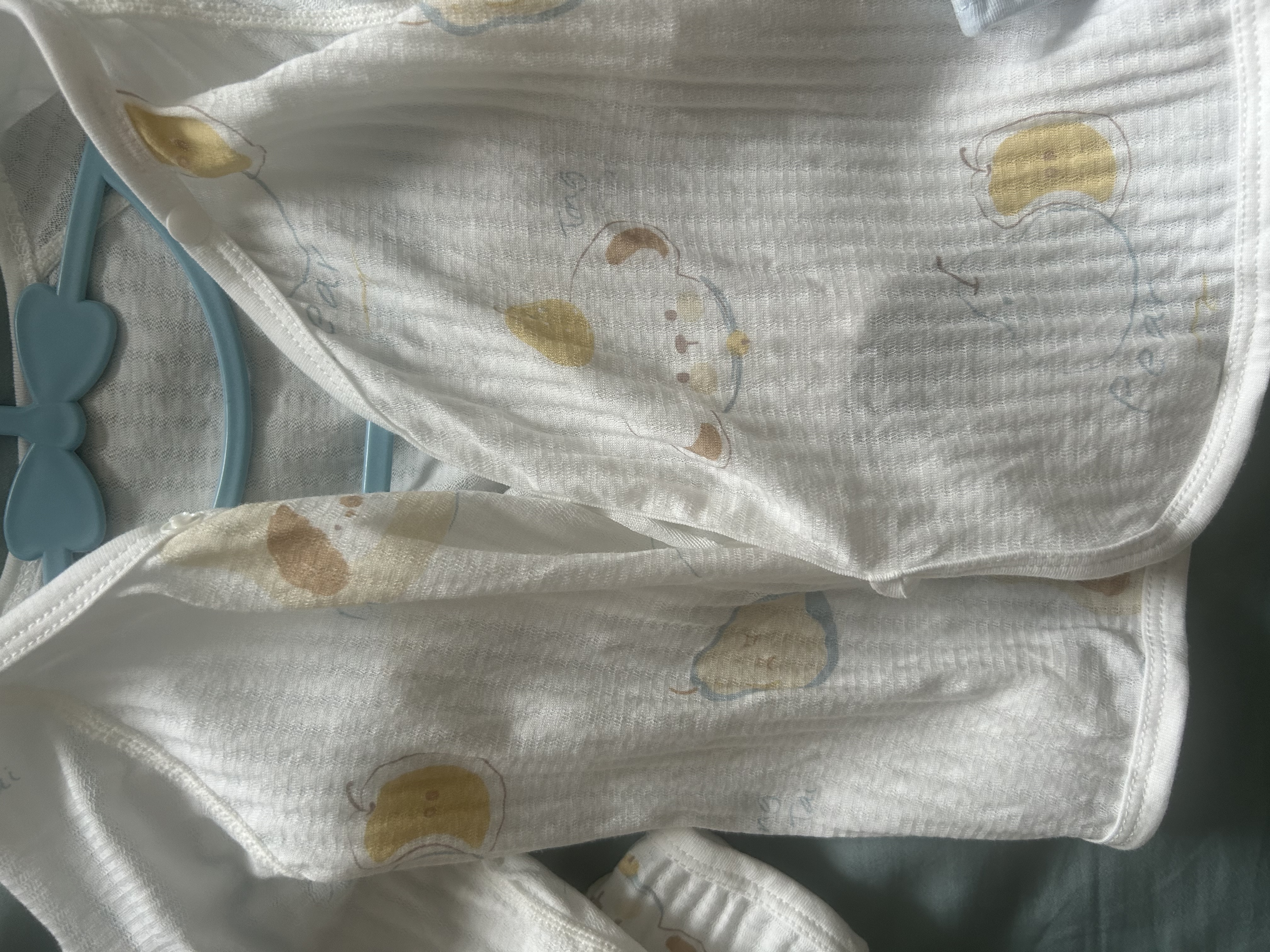 童泰（TONGTAI）婴儿和服半背衣夏季纯棉新生儿衣服初生宝宝和尚服上衣蓝色66cm 实拍图