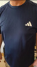 adidas速干简约休闲舒适圆领短袖T恤男装夏季阿迪达斯官方轻运动 传奇墨水蓝/白色   XL 实拍图