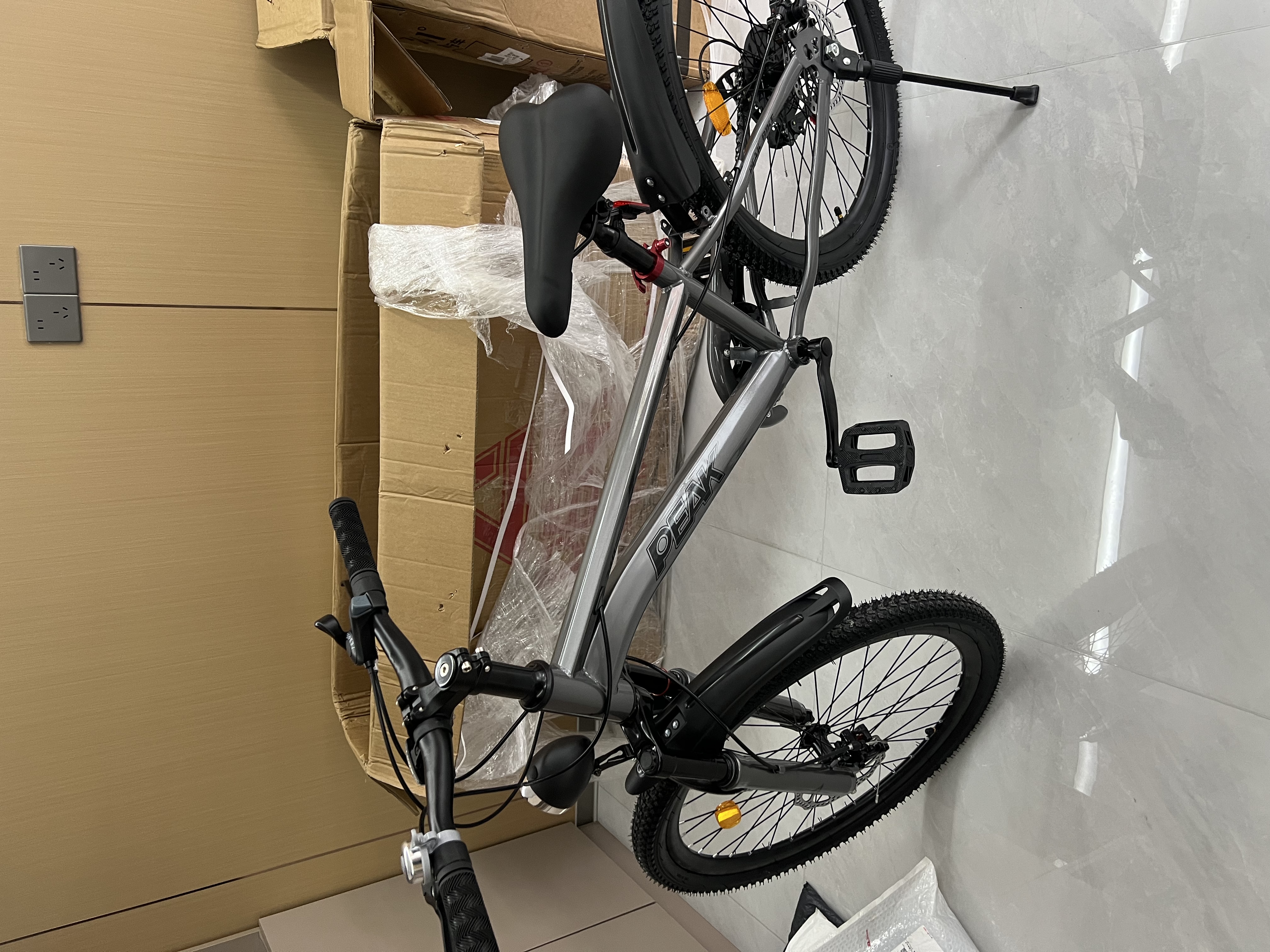 匹克山地自行车山地车自行车学生12到18岁自行车儿童自行车6-12岁 白羊座|酷感灰7速+碟刹+礼包 24寸【适用身高150-170cm】 实拍图