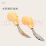 马库狮（MARCUS&MARCUS）宝宝自主进食勺婴儿不锈钢短柄学吃饭训练辅食叉勺儿童餐具 黄油色升级款 实拍图