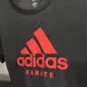 阿迪达斯（adidas）【特价清仓】夏季男女同款短袖男T恤跑步健身运动速干 黑/红 2XL 实拍图