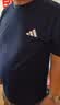 adidas速干简约休闲舒适圆领短袖T恤男装夏季阿迪达斯官方轻运动 传奇墨水蓝/白色   XL 实拍图