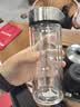 希诺双层玻璃杯男家用商务办公泡茶杯子过滤车载水杯XN-9301 265mL 实拍图