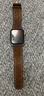 MSSM适用苹果手表表带apple watch爱马仕款iwatch S12小牛皮真皮表带ultra4/S11/10/9/Se3 浅棕44-49mm 实拍图