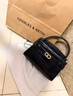 CHARLES&KEITH鳄鱼纹凯莉包手提斜挎婚包包女包生日礼物送女友CK2-50270880-1 Black黑色 S 实拍图