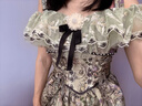 LULUALWAYS华服系列-窈窕淑女25夏季新款法式复古公主露肩连衣裙 绿色 M 实拍图