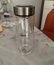 希诺抗菌玻璃杯双层防烫办公车载水杯男高档泡茶杯子XN-9607KT 410ml 实拍图