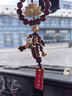 繁夏祝福朱砂黄杨木莲花汽车挂件车内平安挂饰车载吊坠车挂后视镜装饰 实拍图