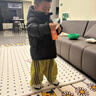 保姆鹅 儿童羽绒服宝宝短款加厚白鸭绒外套男童女童保暖防风冬[NG2637] 黑 120 实拍图