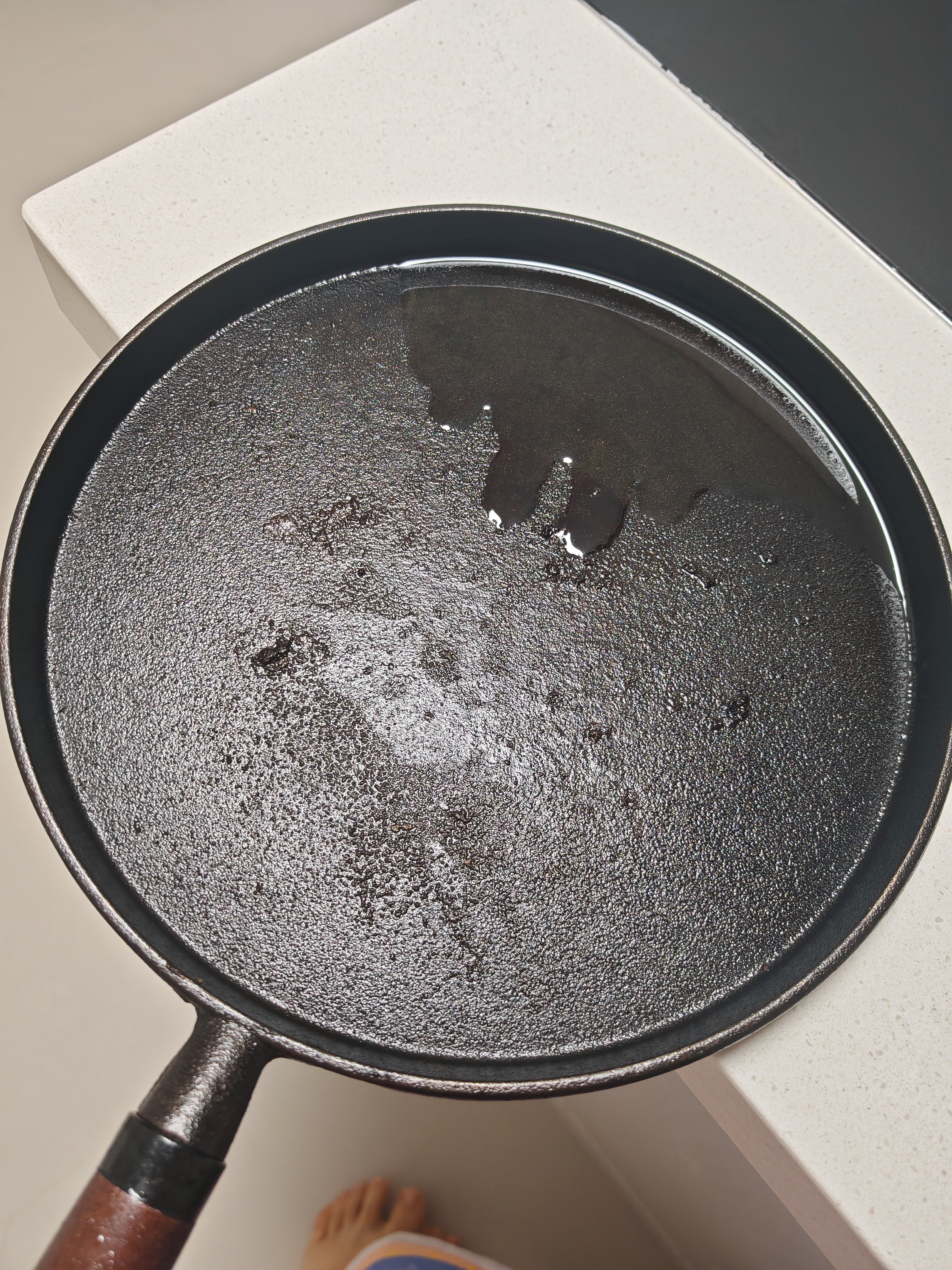 京严铸铁平底煎锅无涂层烤盘不粘烙饼煎蛋饺烤肉牛排锅摊煎饼果子锅 实拍图