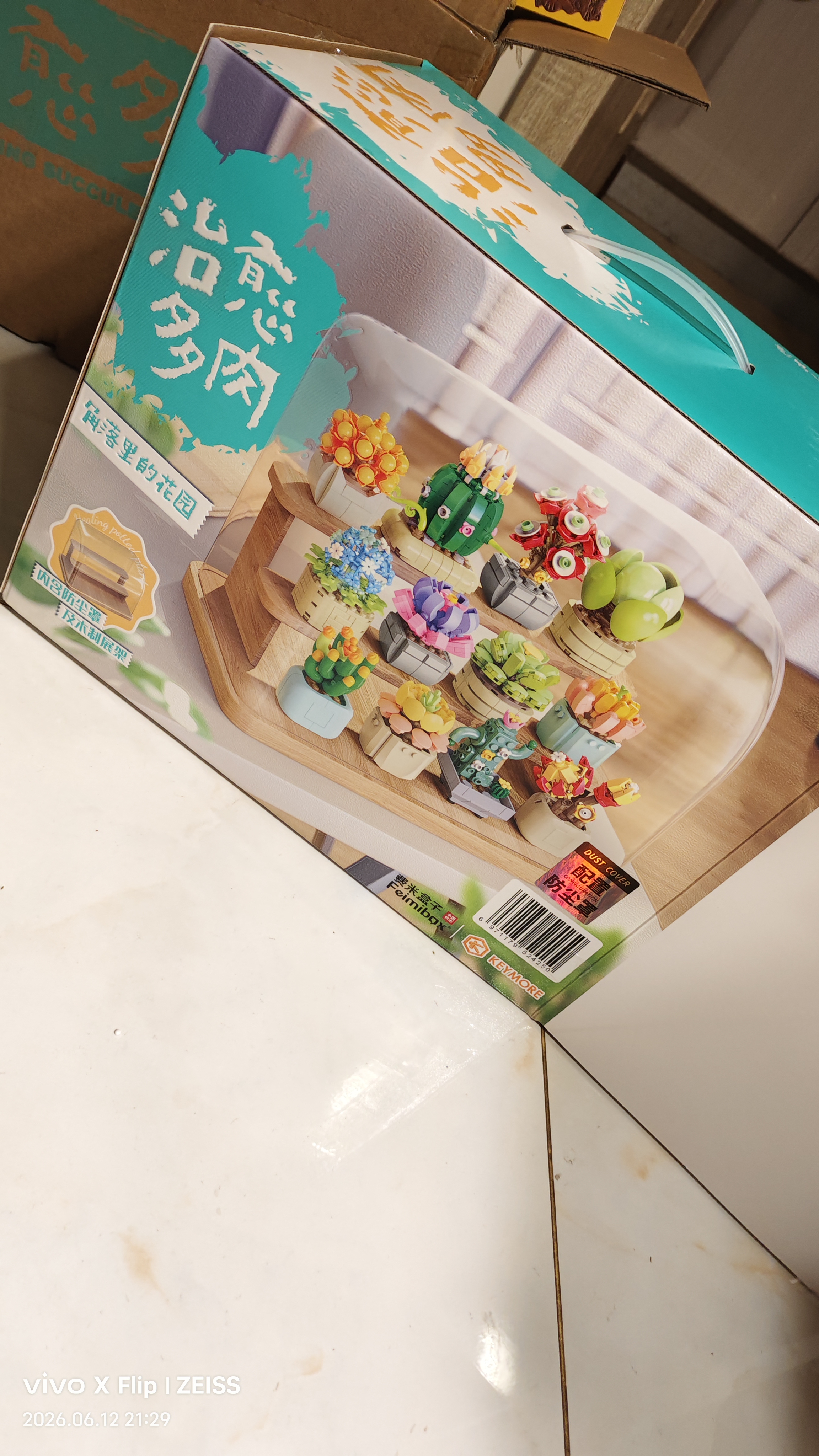 费米（Femibox）儿童拼装积木玩具男女孩生日礼物1050粒治愈多肉S2321 实拍图
