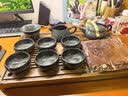 灵青坊高档功夫茶具套装家用办公室青瓷整套泡茶壶茶杯礼盒装哥窑冰裂纹 铁胎藏青十件套 实拍图