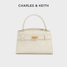 CHARLES&KEITH鳄鱼纹凯莉包手提斜挎婚包包女包生日礼物送女友CK2-50270880-1 Ivory象牙色 S 实拍图