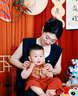 G.duck小黄鸭一周岁礼服男宝宝抓周衣服女婴儿百天满月唐装中国风套装 红色三件套 90 尺码1~2岁【 80-90cm】 实拍图