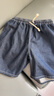 马登工装美式凉感丹宁牛仔短裤男士夏宽松休闲冰皮冰丝薄款直筒五分裤 牛仔蓝 S 实拍图