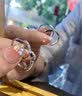 芭比（Barbie）施华洛世奇水晶情侣对戒指男女款简约开口表白纪念生日礼物送女友 实拍图