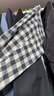 MUJI[自营限定款]男士无侧缝 双层纱织睡衣 纯棉家居服 藏青色格纹 S 实拍图