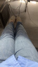 真维斯（Jeanswest）冰丝牛仔裤女2026春夏季薄款高腰直筒宽松阔腿裤天丝垂感拖地裤子 浅蓝色长裤(建议身高158-165CM) L (建议110-123斤) 实拍图