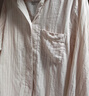 MUJI 女式 无侧缝 双层纱织 长袖睡衣家居服套装纯棉 七夕情人节礼物 薰衣草色条纹 L 上装165/88A 下装165/70A 实拍图