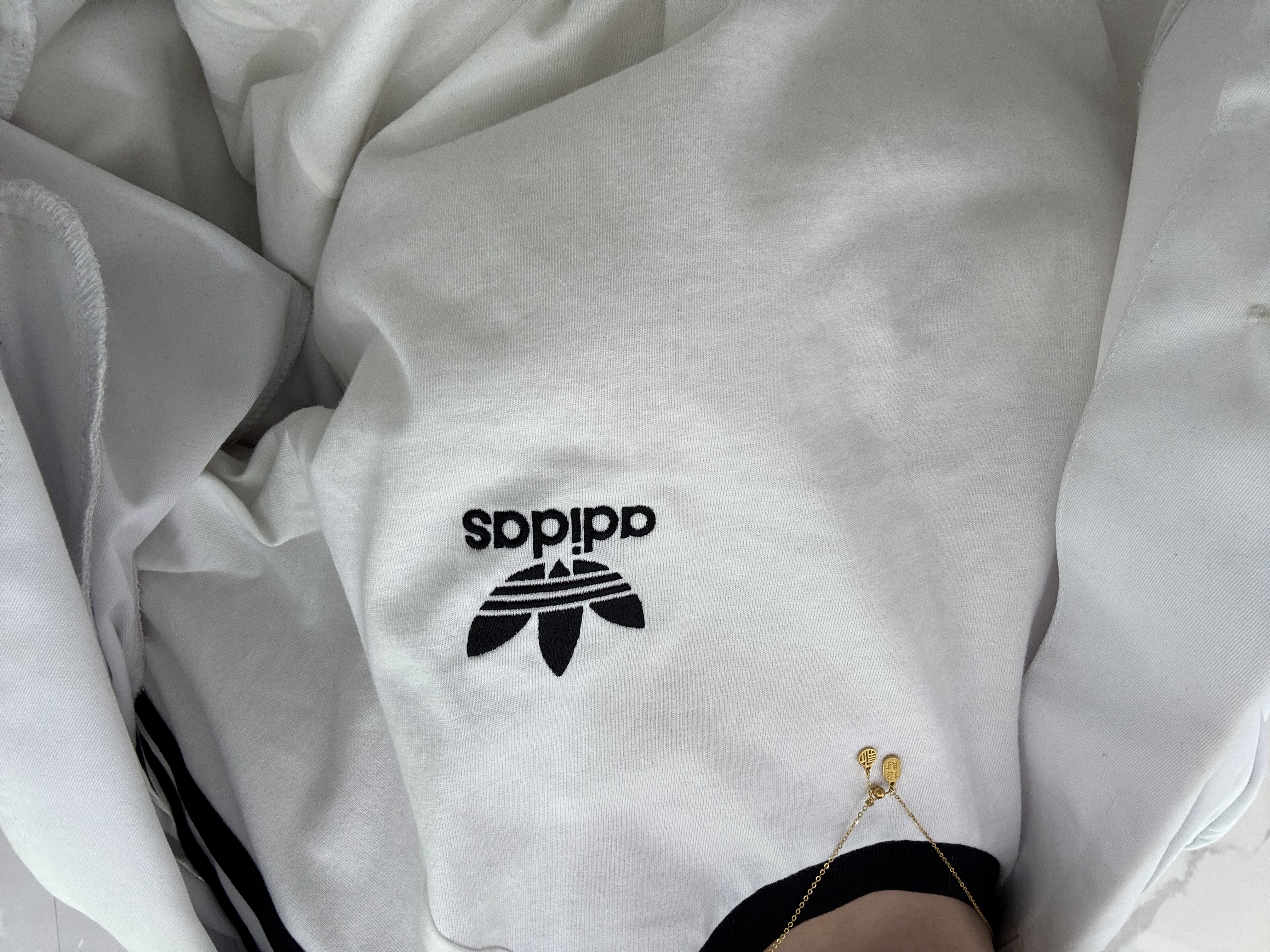 adidas adicolor复古百搭修身圆领短袖T恤男女阿迪达斯三叶草   白   S 实拍图